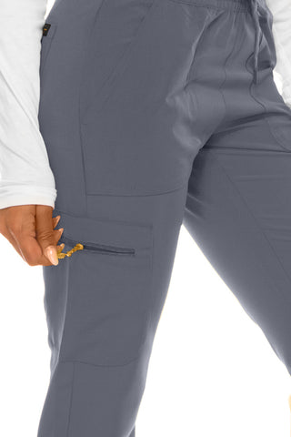 Jessica Simpson Scrubs 6-Pocket Jogger Pants with Zipper Pockets & Embroidered Logo