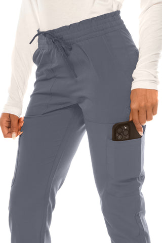 Jessica Simpson Scrubs 6-Pocket Jogger Pants with Zipper Pockets & Embroidered Logo