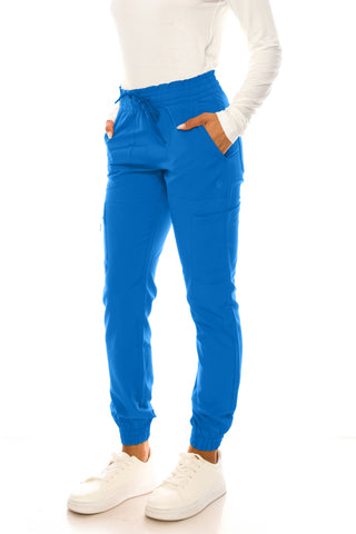 Jessica Simpson Scrubs 6-Pocket Jogger Pants with Zipper Pockets & Embroidered Logo