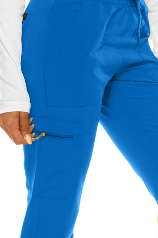 Jessica Simpson Scrubs 6-Pocket Jogger Pants with Zipper Pockets & Embroidered Logo