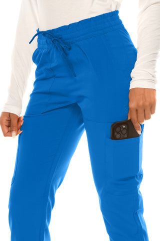 Jessica Simpson Scrubs 6-Pocket Jogger Pants with Zipper Pockets & Embroidered Logo