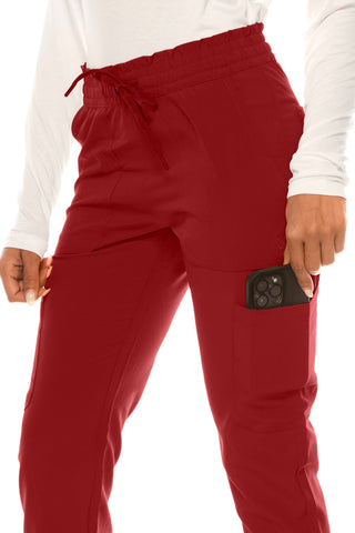 Jessica Simpson Scrubs 6-Pocket Jogger Pants with Zipper Pockets & Embroidered Logo