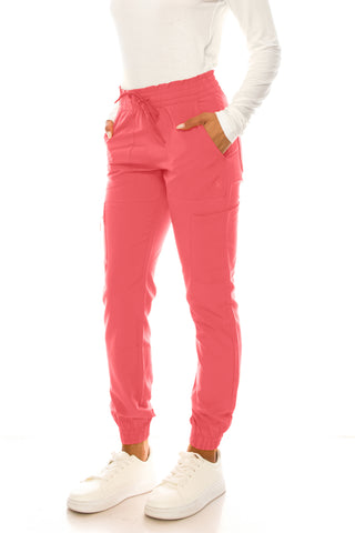 Jessica Simpson Scrubs 6-Pocket Jogger Pants with Zipper Pockets & Embroidered Logo