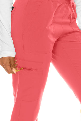 Jessica Simpson Scrubs 6-Pocket Jogger Pants with Zipper Pockets & Embroidered Logo