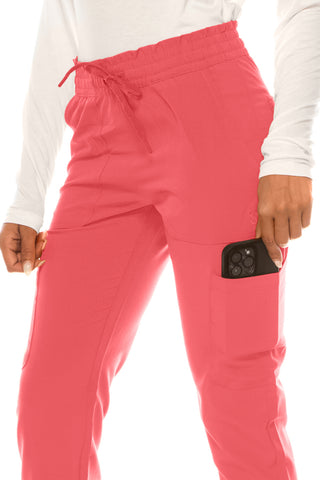 Jessica Simpson Scrubs 6-Pocket Jogger Pants with Zipper Pockets & Embroidered Logo