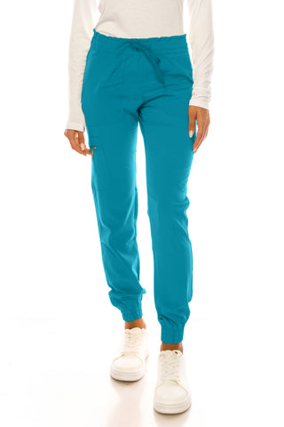 Jessica Simpson Scrubs 6-Pocket Jogger Pants with Zipper Pockets & Embroidered Logo