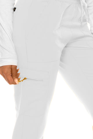 Jessica Simpson Scrubs 6-Pocket Jogger Pants with Zipper Pockets & Embroidered Logo