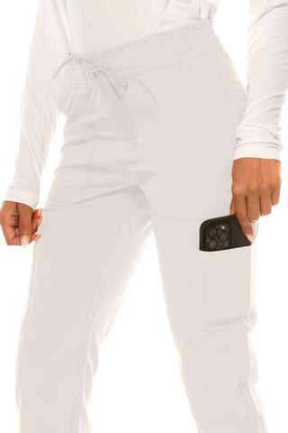 Jessica Simpson Scrubs 6-Pocket Jogger Pants with Zipper Pockets & Embroidered Logo