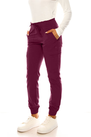 Jessica Simpson Scrubs 6-Pocket Jogger Pants with Zipper Pockets & Embroidered Logo
