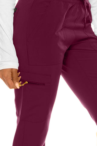 Jessica Simpson Scrubs 6-Pocket Jogger Pants with Zipper Pockets & Embroidered Logo