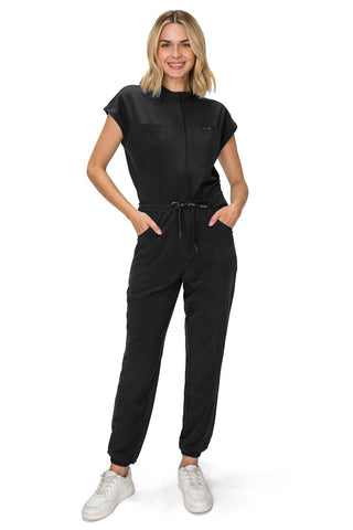 Jessica Simpson Scrubs Women's Jumpsuit Set with Mandarin Collar