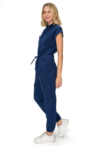 Jessica Simpson Scrubs Women's Jumpsuit Set with Mandarin Collar