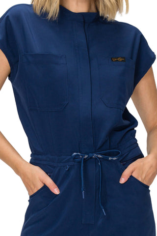Jessica Simpson Scrubs Women's Jumpsuit Set with Mandarin Collar
