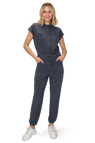 Jessica Simpson Scrubs Women's Jumpsuit Set with Mandarin Collar