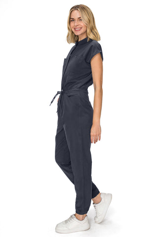 Jessica Simpson Scrubs Women's Jumpsuit Set with Mandarin Collar