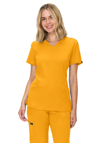 Jessica Simpson Scrubs Premium 4-Pocket V-Neck Top with Zipper Pockets