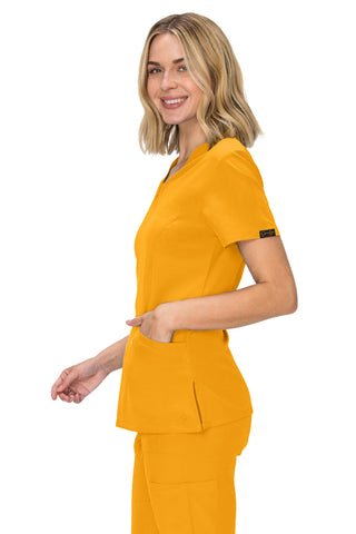 Jessica Simpson Scrubs Premium 4-Pocket V-Neck Top with Zipper Pockets