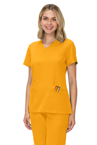 Jessica Simpson Scrubs Premium 4-Pocket V-Neck Top with Zipper Pockets