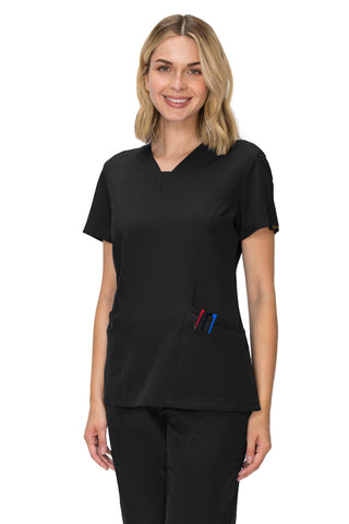 Jessica Simpson Scrubs Premium 4-Pocket V-Neck Top with Zipper Pockets