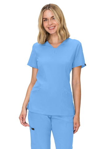 Jessica Simpson Scrubs Premium 4-Pocket V-Neck Top with Zipper Pockets