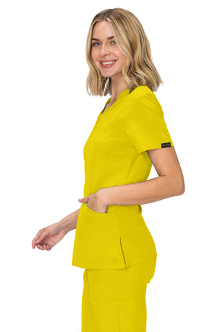 Jessica Simpson Scrubs Premium 4-Pocket V-Neck Top with Zipper Pockets