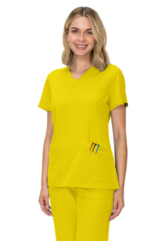 Jessica Simpson Scrubs Premium 4-Pocket V-Neck Top with Zipper Pockets