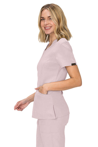 Jessica Simpson Scrubs Premium 4-Pocket V-Neck Top with Zipper Pockets