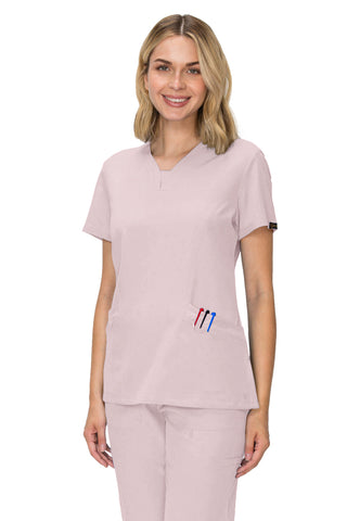 Jessica Simpson Scrubs Premium 4-Pocket V-Neck Top with Zipper Pockets