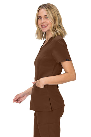 Jessica Simpson Scrubs Premium 4-Pocket V-Neck Top with Zipper Pockets