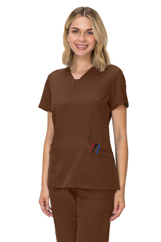 Jessica Simpson Scrubs Premium 4-Pocket V-Neck Top with Zipper Pockets