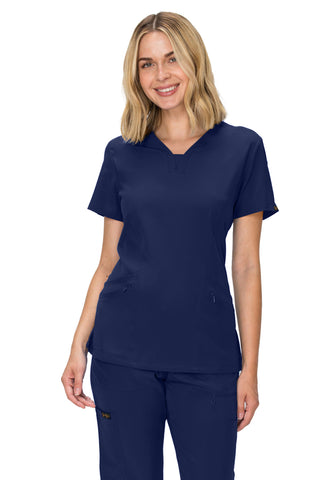 Jessica Simpson Scrubs Premium 4-Pocket V-Neck Top with Zipper Pockets