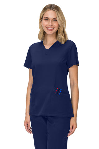 Jessica Simpson Scrubs Premium 4-Pocket V-Neck Top with Zipper Pockets