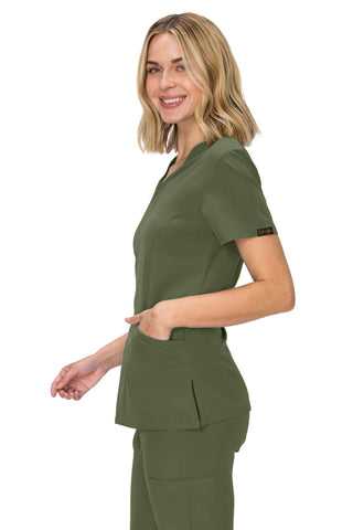 Jessica Simpson Scrubs Premium 4-Pocket V-Neck Top with Zipper Pockets