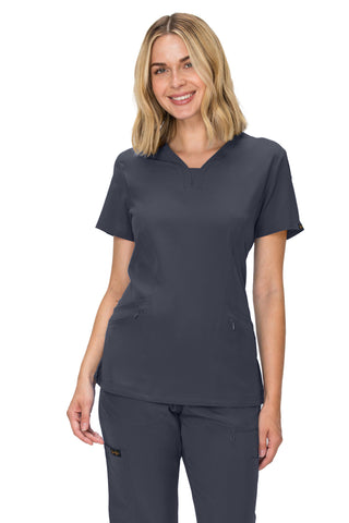Jessica Simpson Scrubs Premium 4-Pocket V-Neck Top with Zipper Pockets