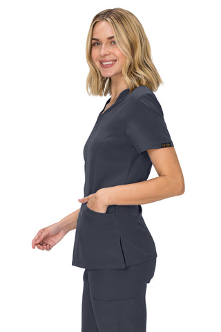 Jessica Simpson Scrubs Premium 4-Pocket V-Neck Top with Zipper Pockets
