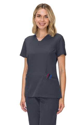 Jessica Simpson Scrubs Premium 4-Pocket V-Neck Top with Zipper Pockets