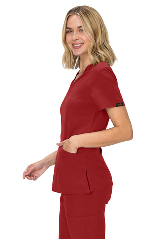 Jessica Simpson Scrubs Premium 4-Pocket V-Neck Top with Zipper Pockets