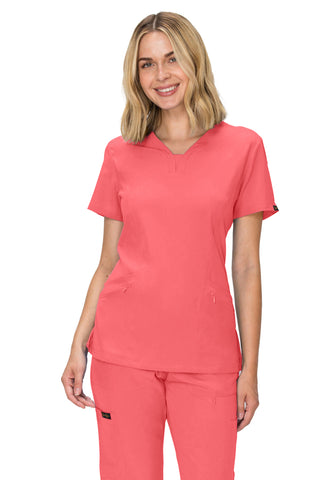 Jessica Simpson Scrubs Premium 4-Pocket V-Neck Top with Zipper Pockets