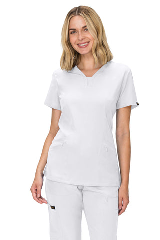 Jessica Simpson Scrubs Premium 4-Pocket V-Neck Top with Zipper Pockets