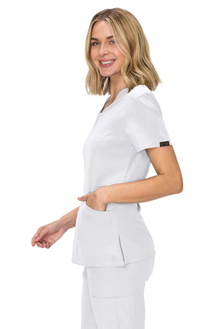 Jessica Simpson Scrubs Premium 4-Pocket V-Neck Top with Zipper Pockets