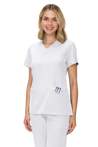 Jessica Simpson Scrubs Premium 4-Pocket V-Neck Top with Zipper Pockets