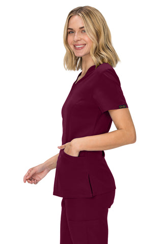 Jessica Simpson Scrubs Premium 4-Pocket V-Neck Top with Zipper Pockets