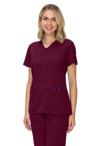 Jessica Simpson Scrubs Premium 4-Pocket V-Neck Top with Zipper Pockets