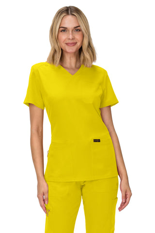 Jessica Simpson Women's Fashion 3-Pocket Scrub Top with Side Zipper Storage