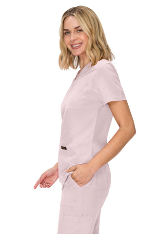 Jessica Simpson Women's Fashion 3-Pocket Scrub Top with Side Zipper Storage