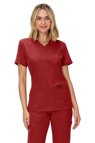 Jessica Simpson Women's Fashion 3-Pocket Scrub Top with Side Zipper Storage