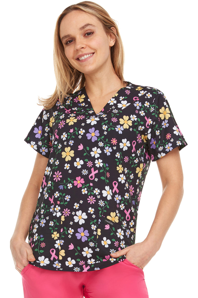 Medichic Printed Scrubs Top | MC4512-62